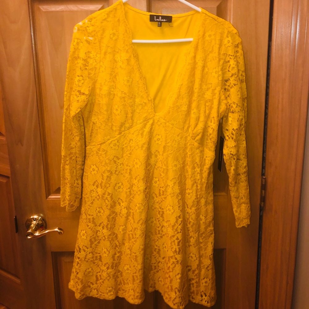 Yellow mini dress